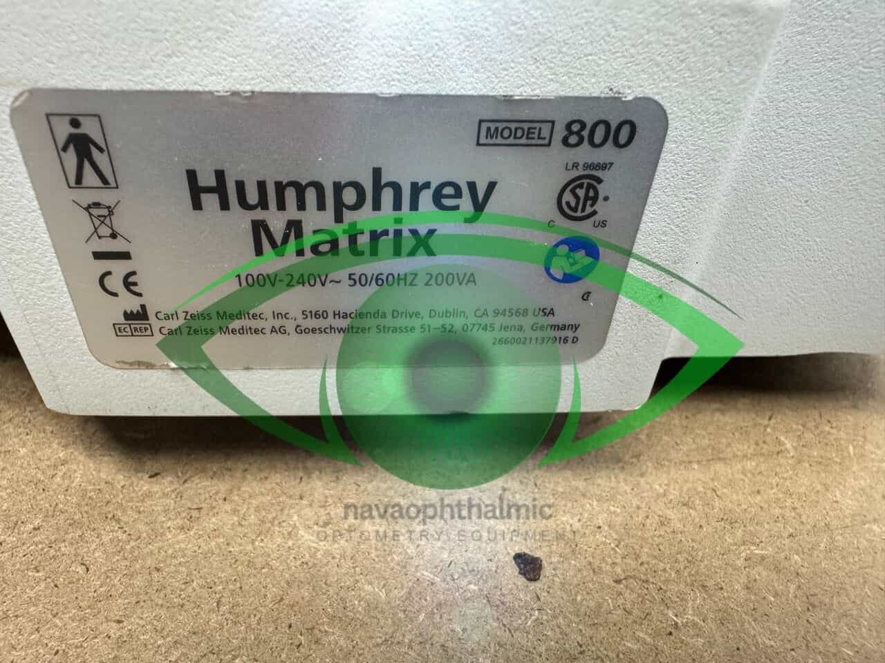 Carl Zeiss Humphrey Matrix 800 Visual Field Analyzer